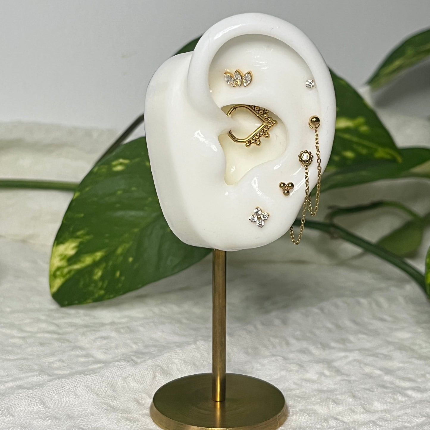 Sacred Alignment Ear Curation – Piercing Jewelry Look in Titanium or PVD Gold