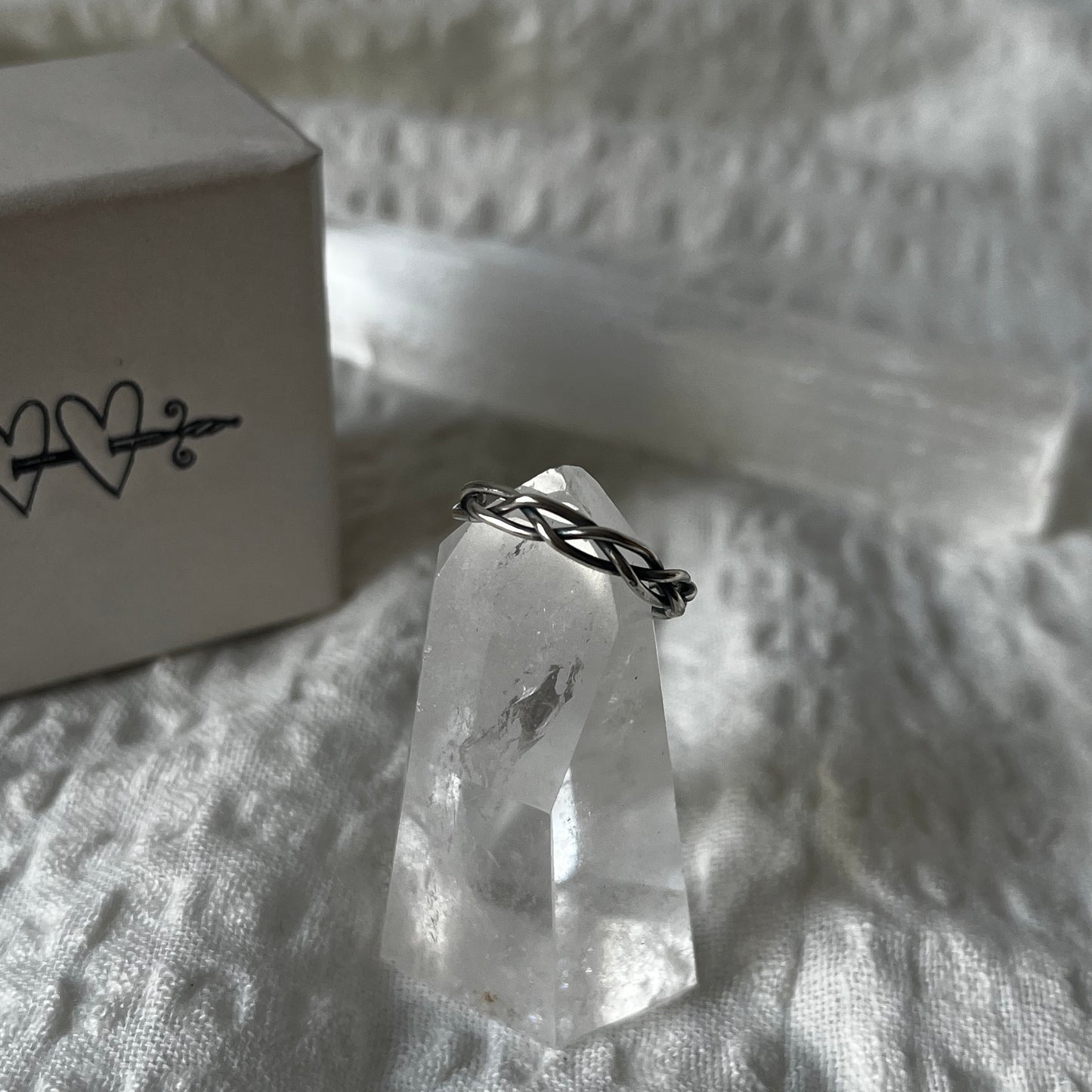 Handmade ring in sterling silver with a rope design