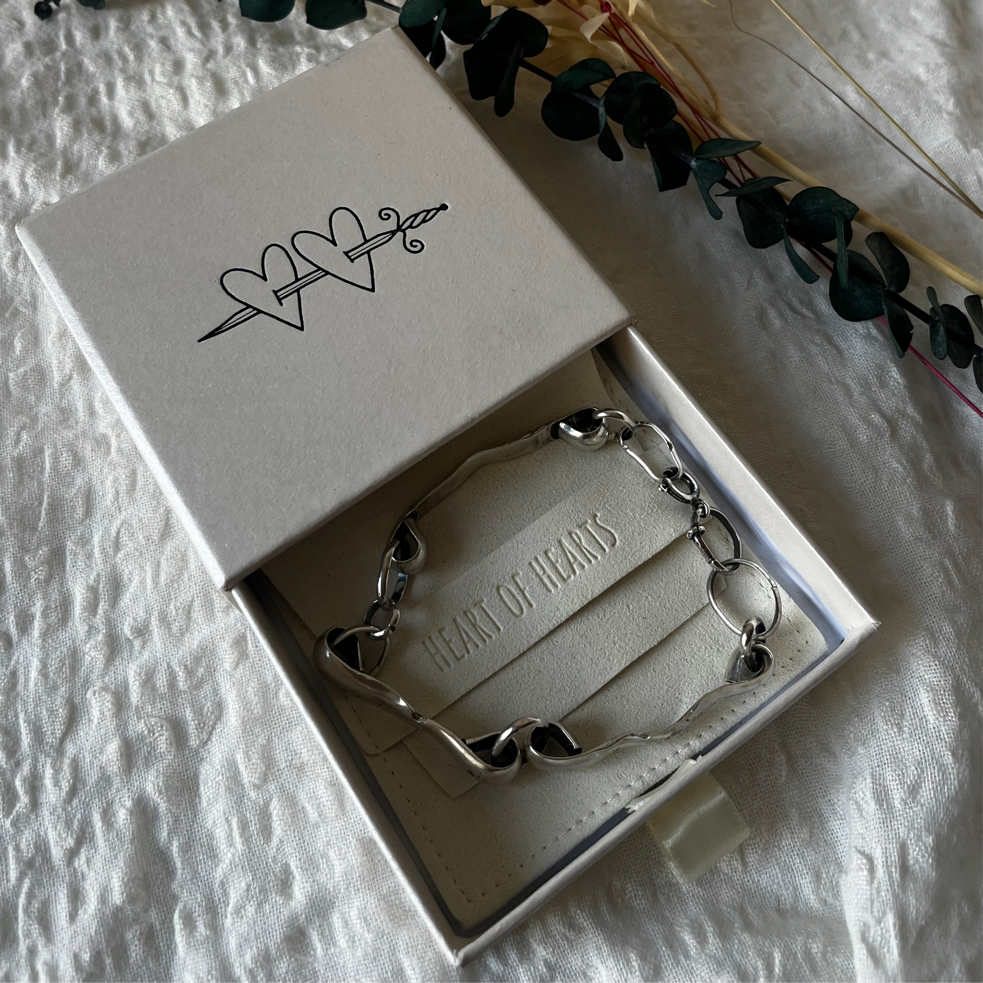 Organic handcrafted sterling silver bracelet