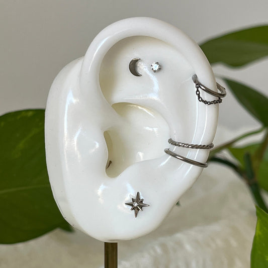 Northern Sky Ear Styling – Full Curated Look in Titanium Or PVD Gold