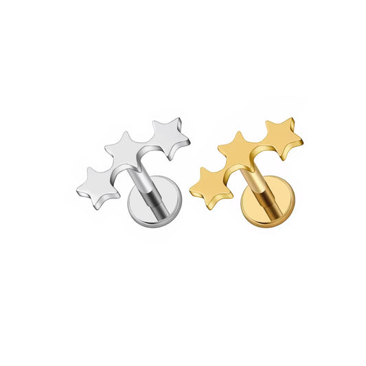 Shooting Star Labret – Titanium Flat Back Piercing Jewelry