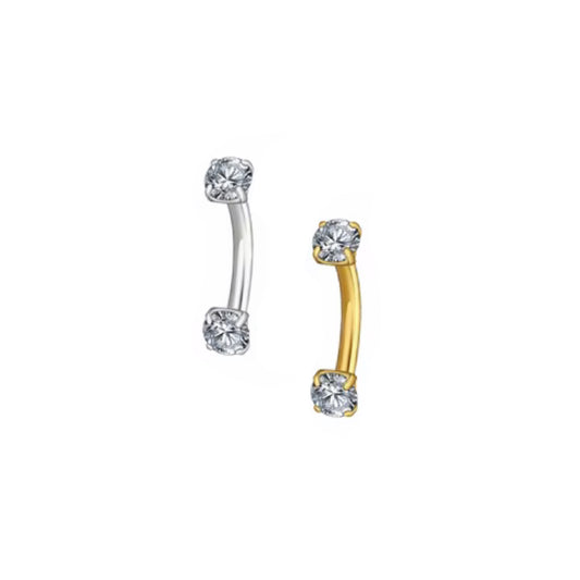 Curved Gemmed Barbell
