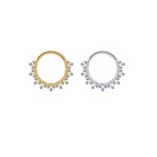 Double Row Gemmed Clicker Ring