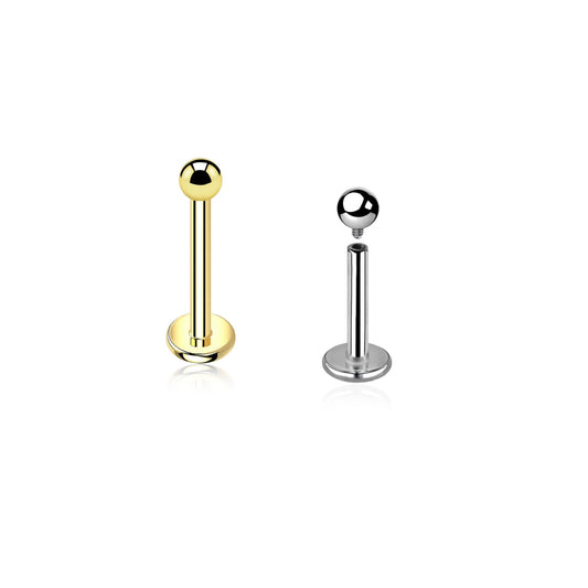 Titanium Ball Labret Piercing – 2.5mm Flat Back Stud