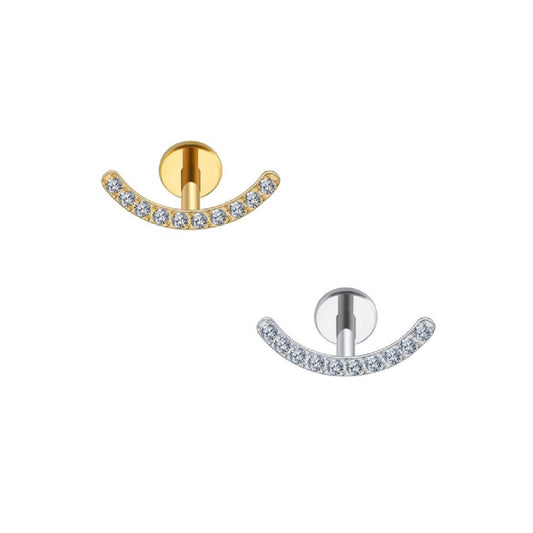 Curved Cluster with Gems Labret