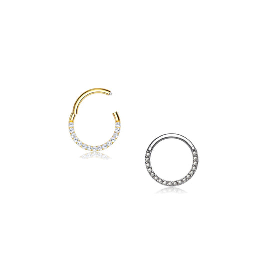 Facing Forward Clicker Ring with Gems